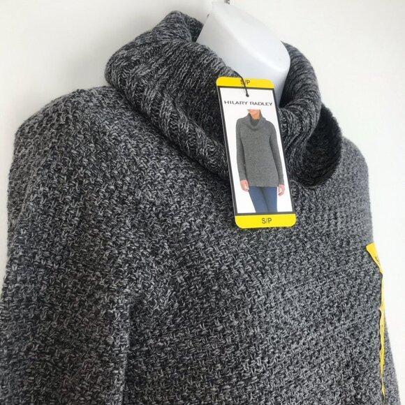 Hilary Radley knit cowl neck Grey long sleeve sweater women size S - Picture 6 of 16